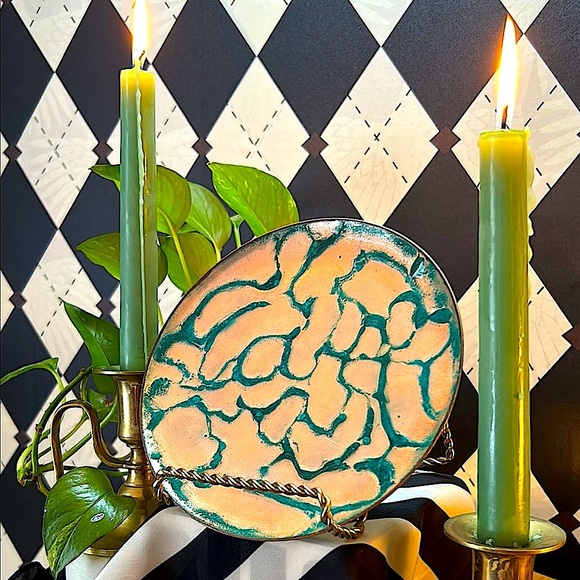 Copper Enamel Art Plate | Vibrant Hand-Fired Colors • One-of-a-Kind - Picture 14 of 17